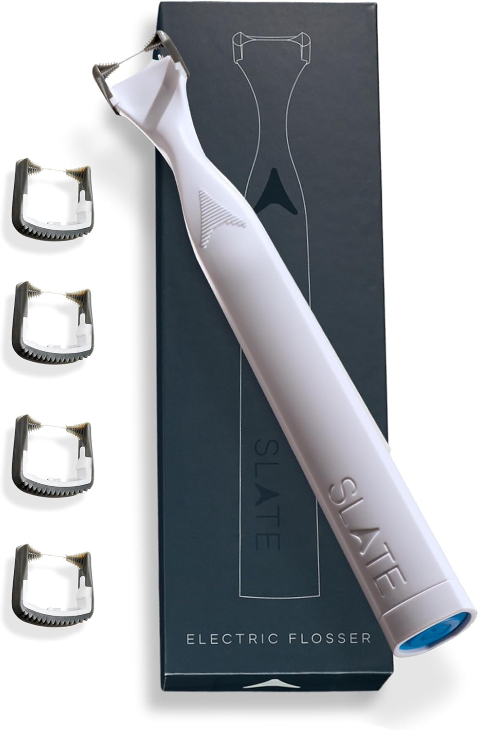 Slate Electric Flosser | Gum Stimulator, Tongue Scraper/Cleaner, Reusable Flossing Tool | Power Flosser for Adults & Kids, Water Flosser Alternative