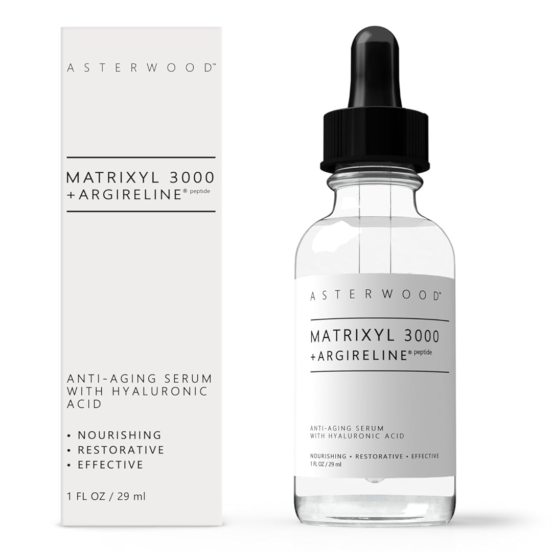 Asterwood Naturals Anti-Aging Face Serum with Hyaluronic Acid and Matrixyl 3000, 29ml/1 oz