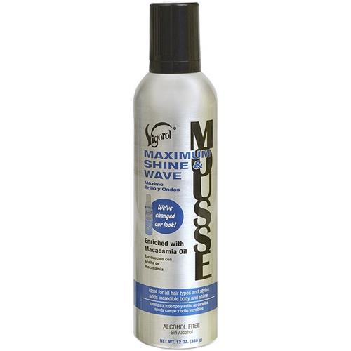 Vigorol Mousse Maximum Shine & Wave With Macadamia Oil 12oz