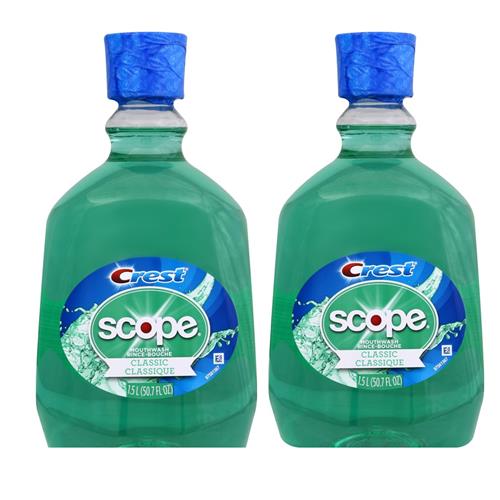 Crest With Scope Classic 2 Pack Mouthwash 1.5 L