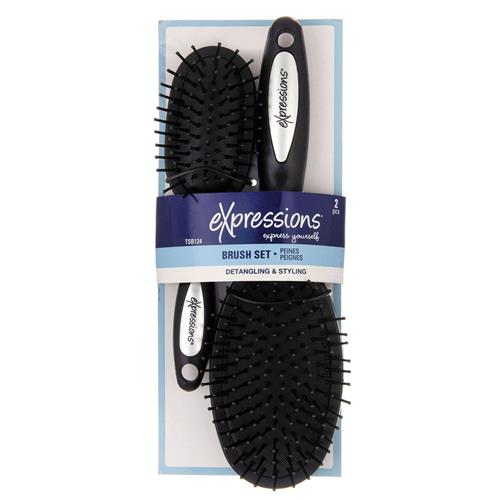 Expressions 2Pc Oval Cushion Brush Set