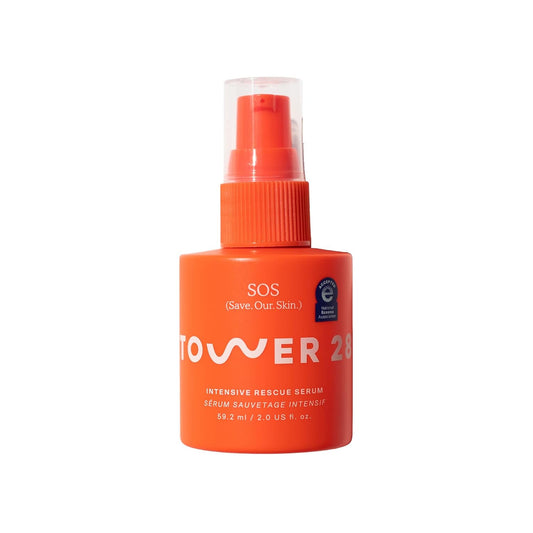 Tower 28 SOS Intensive Rescue Serum | Reduce Redness| Hypochlorous Acid Serum for Sensitive Skin | Target Blemishes and Irritation | 2 Fl Oz