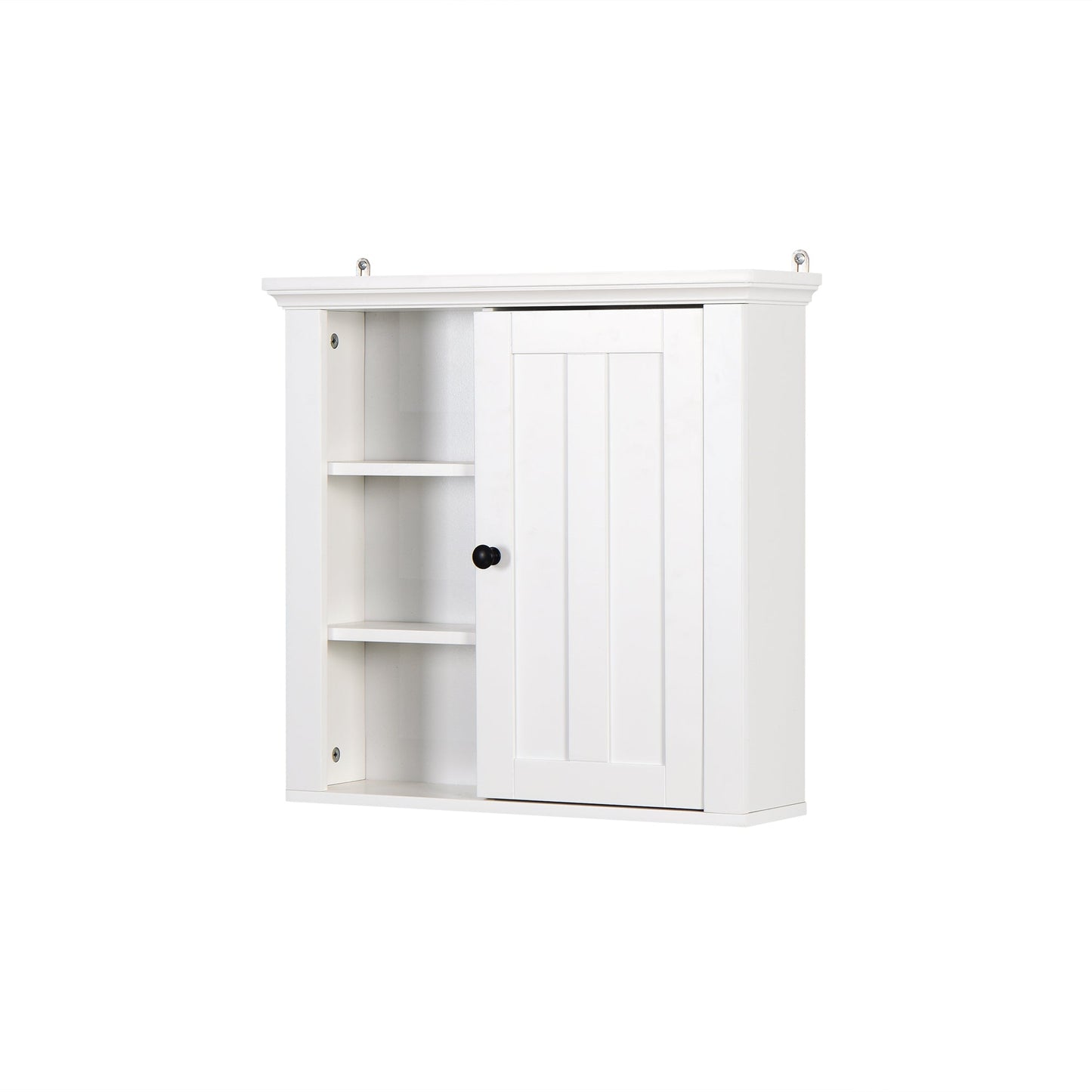White Bathroom Wooden Wall Cabinet with Door 20.86x5.71x20 inch